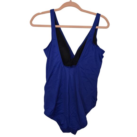 Miraclesuit Ruched Blue Shapewear Swimsuit with Sequins - Picture 3 of 8